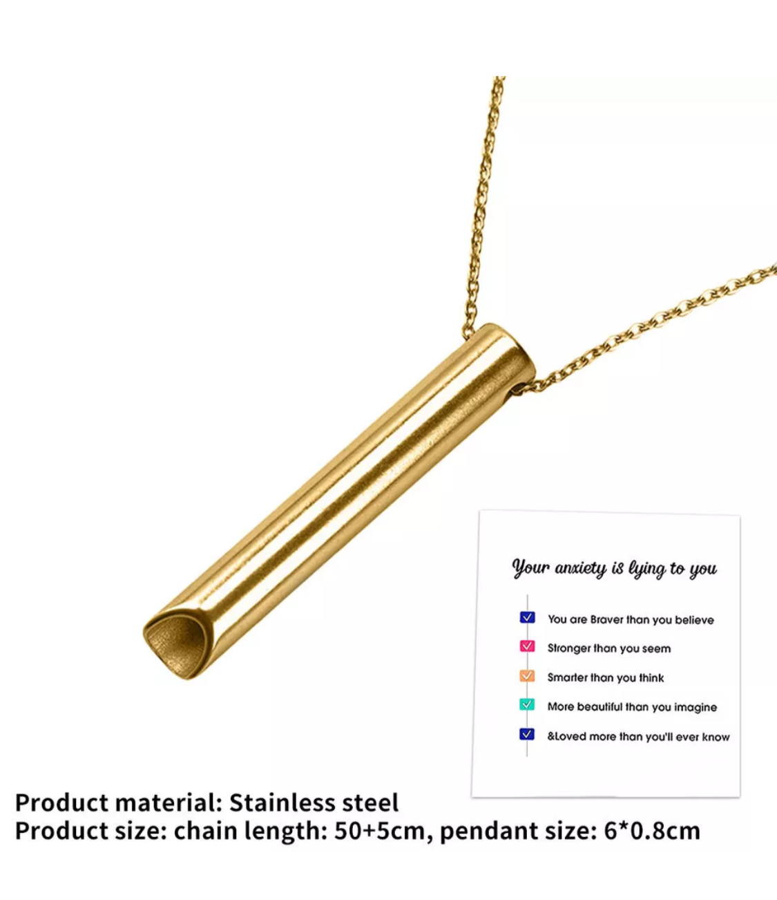 Simply breathe anxiety/stress necklace style 1