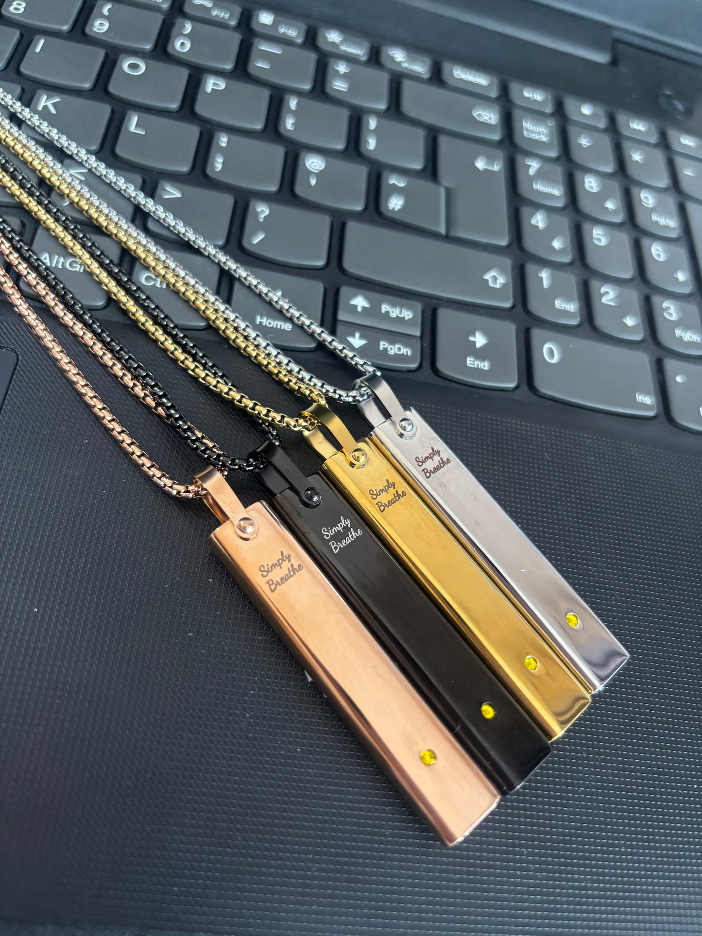 Simply Breathe citrine anxiety/stress Necklace flat style 8