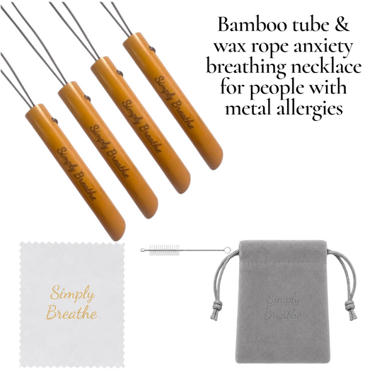 Bamboo & wax rope allergy friendly anxiety/stress necklace style 10 does not take flavour inserts