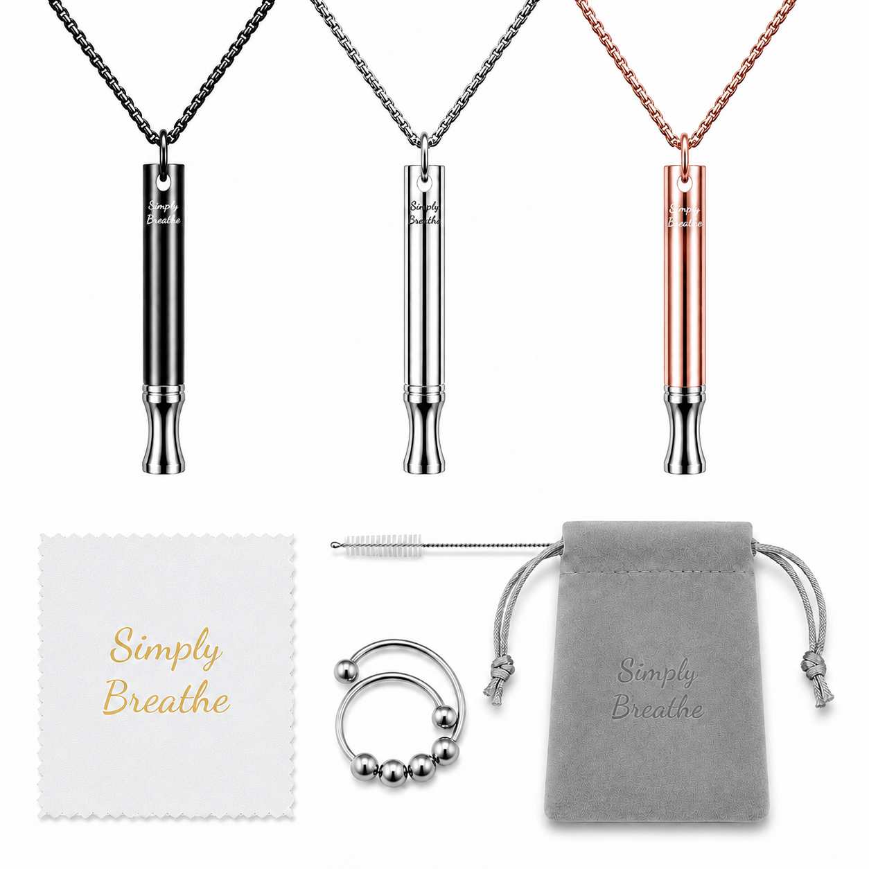 Simply Breathe Anxiety & Craving Necklace – Style 11 takes cotton fruit inserts