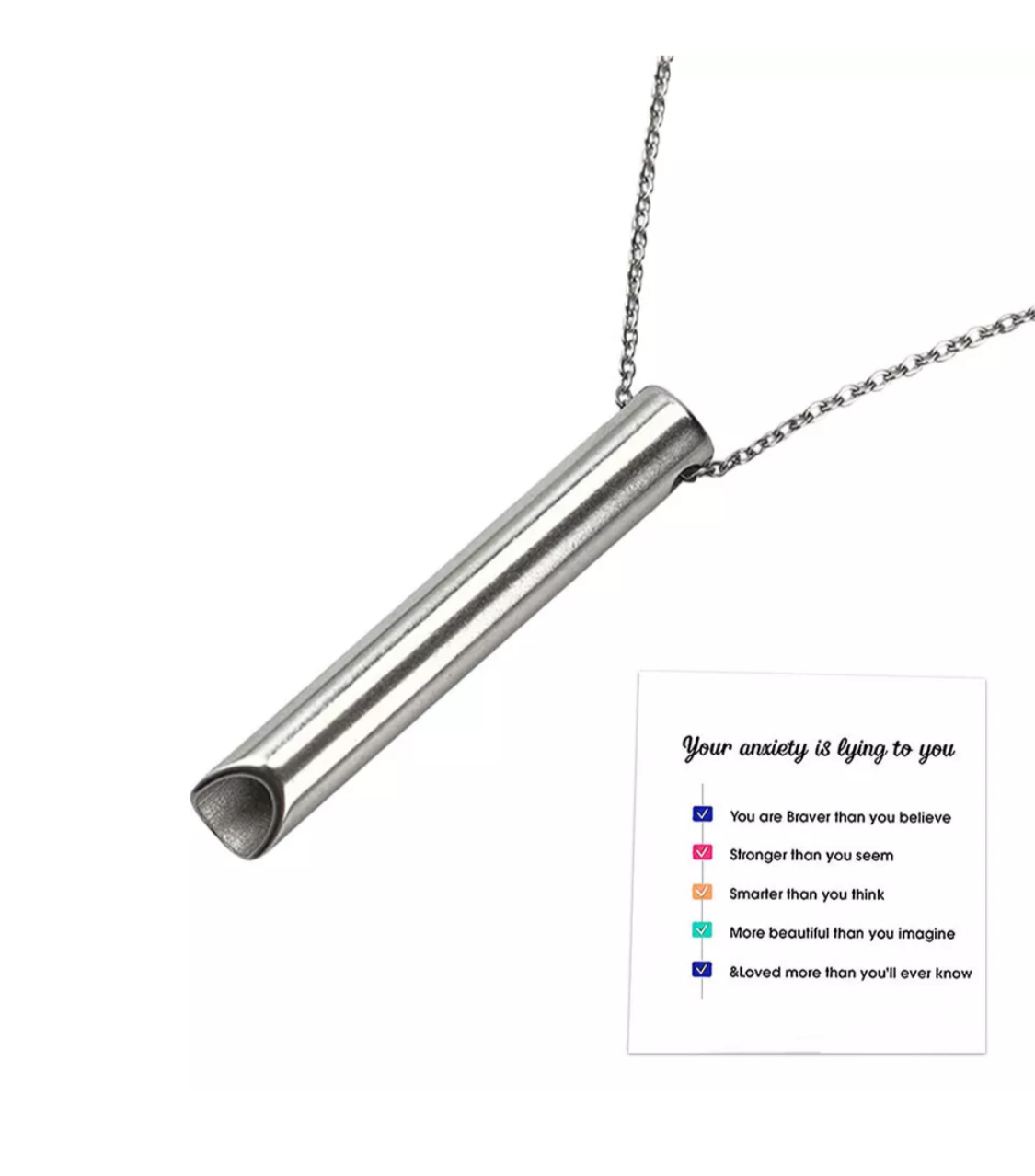 Simply breathe anxiety/stress necklace style 1
